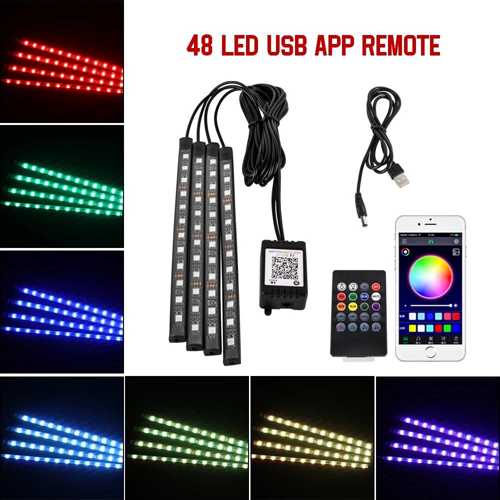 Car Interior Headlamp Decorative Light Cigarette Lighter LED Atmosphere Foot Bottom Ambient Neon strip Accessories