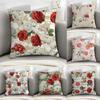 Classic Roses Flowers Cushion Cover Soft Plush Fabric DoubleSided Printed Sofa Cushion Cover for All Seasons Home Decor Gift