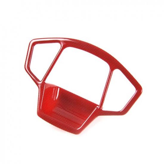 Hand Brake Lever Strip Cover Trim 1* For Jeep Compass 2017- Red Carbon Fiber