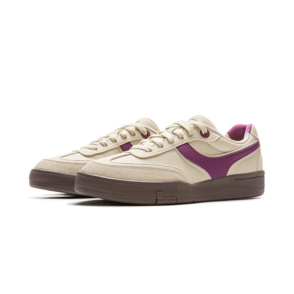 New LiNing Abrasion Resistant Balance Lightweight Low top Skateboard Shoes Women's White Purple AEPV082-3