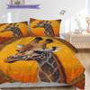 Grassland Giraffe Pattern Bedding Quilt Set Quilt Cover Pillowcase Home Decoration Birthday Gift (1 * Duvet Cover + 2 * Pillowcase, Without Core)