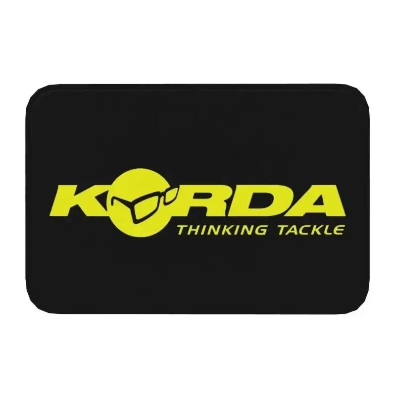 Tapis de porte personnalisé 40*60cm Logo de pêche Korda Antidérapant Poisson Carpe Pêcheur Cadeau Salle de bain Cuisine Salon Tapis Tapis