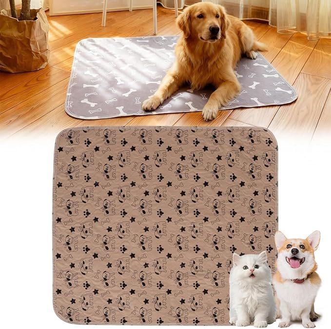 Washable Pet Pee Pad, Thick Reusable Absorbent Non-Slip Dog & Cat Training Mat, Waterproof Pet Urine Pad