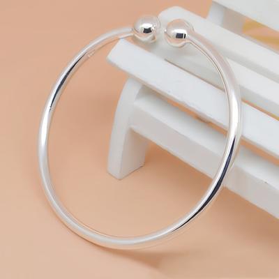 Adjustable Opening Bangle Polished Copper Symmetric Design Beaded Gift for Friends Family Wrist Jewelry