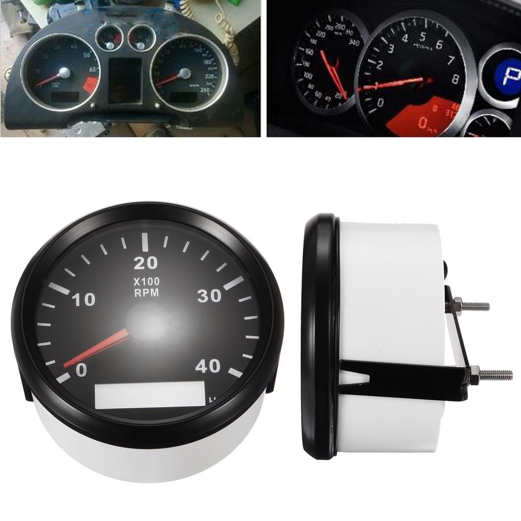 Marine RPM 85mm Tachometer Gauge LCD Tacho Hour Meter Meter 12//24V 0-4000 RPM