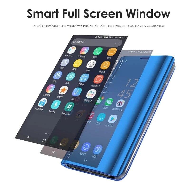 Pro OPPO Reno 8 Pro 5G Case Luxury Mirror View Flip Smart Leather Phone Case Pro OPPO Reno8 Reno 8 Pro + Plus Protect Back Cover