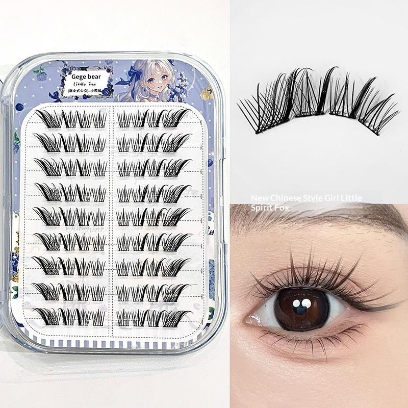 Glue Free Self Adhesive Cluster Eyelashes Natural Wispy Reusable 60 Clusters Lashes for Newbie Daily Makeup A3
