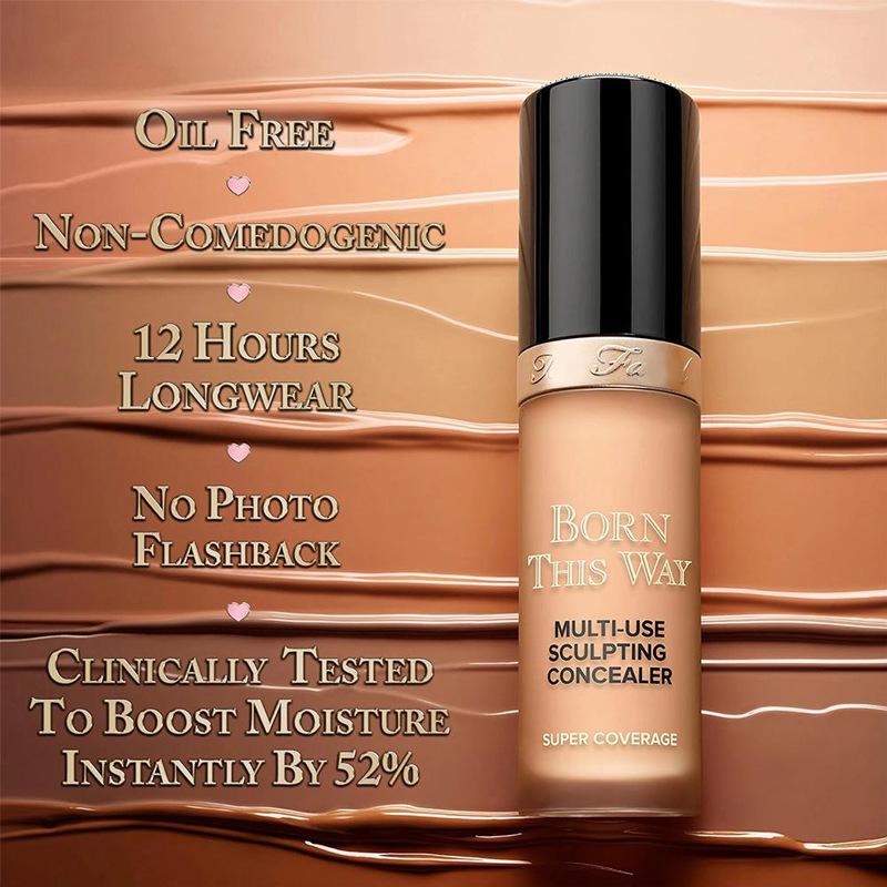 Too Faced Born This Way Correttore Multi-Uso Sculpting, Correttore Liquido a Coprenza Totale & Fondotinta, Lunga Tenuta, Leggero, Idratante