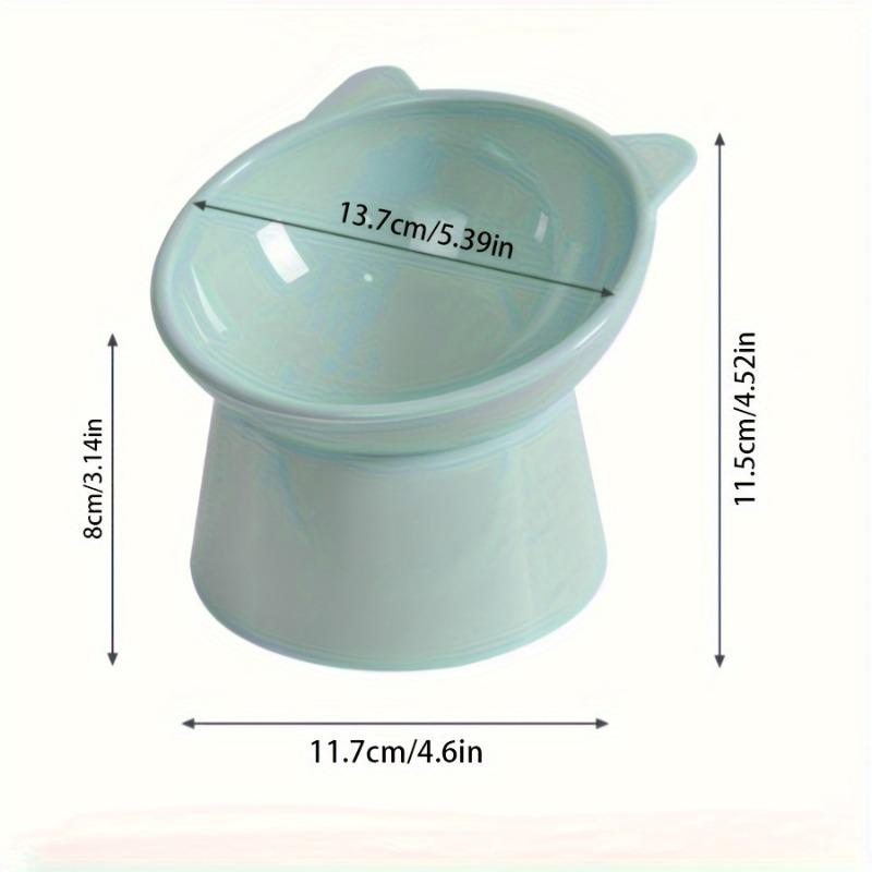 Cat Ear Elevated Slanted Pet Bowl - Cervical Protection Anti-tip Wide-mouth Feeder for Cats Dogs, for Daily Feeding