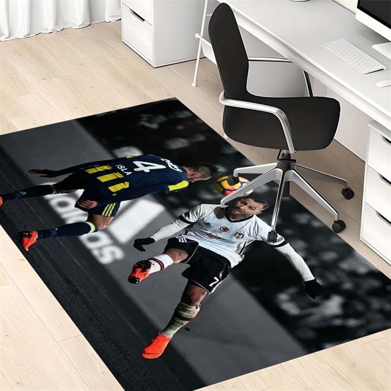 Football Game Scene Print Area Rug Non‑Slip Floor Mat Sport Fan Decor for Living Room Bedroom