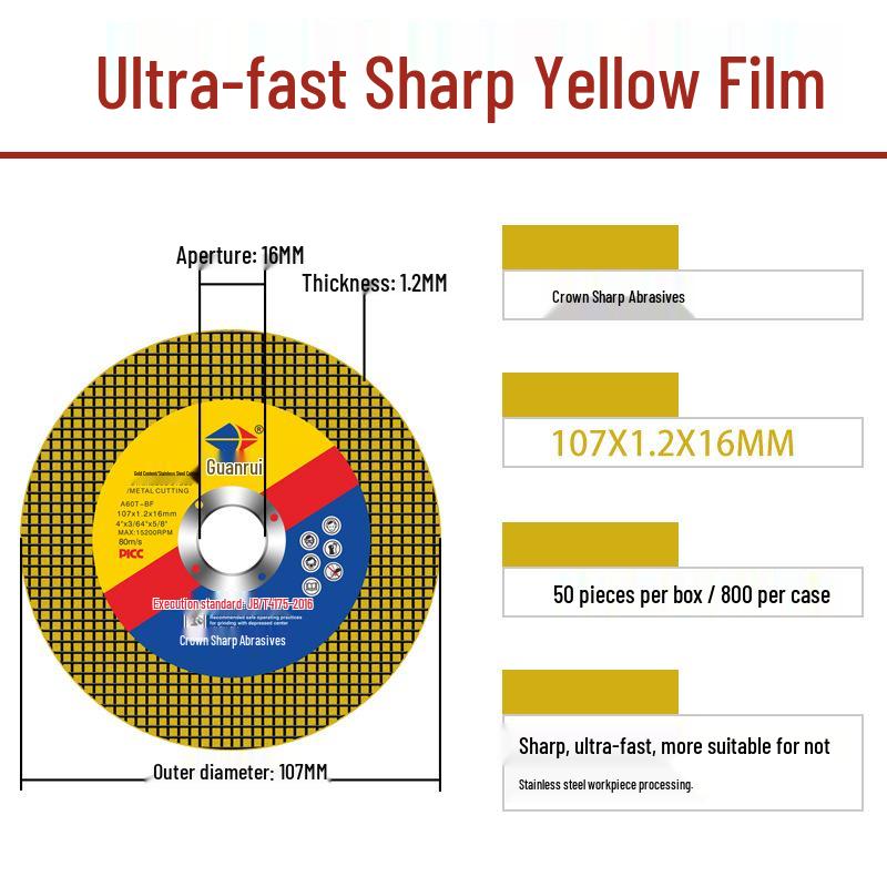Metal & Stainless Steel Cutting Disc Set: 100/125/150/180mm Polishing & Grinding Wheels for Handheld Grinders