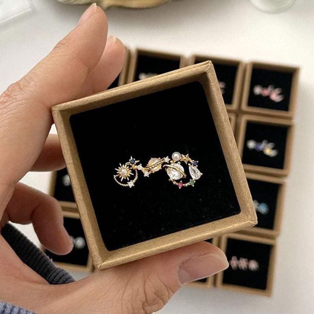 

Trendy cubic zirconia earrings and piercing set of 3 women s accessories rose gold