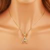 Nidin Simple Fashion 26 A-Z Letters Alphabet Rainbow Cubic Zirconia Pendant Necklace For Women Men Hip-Hop Style Copper Jewelry