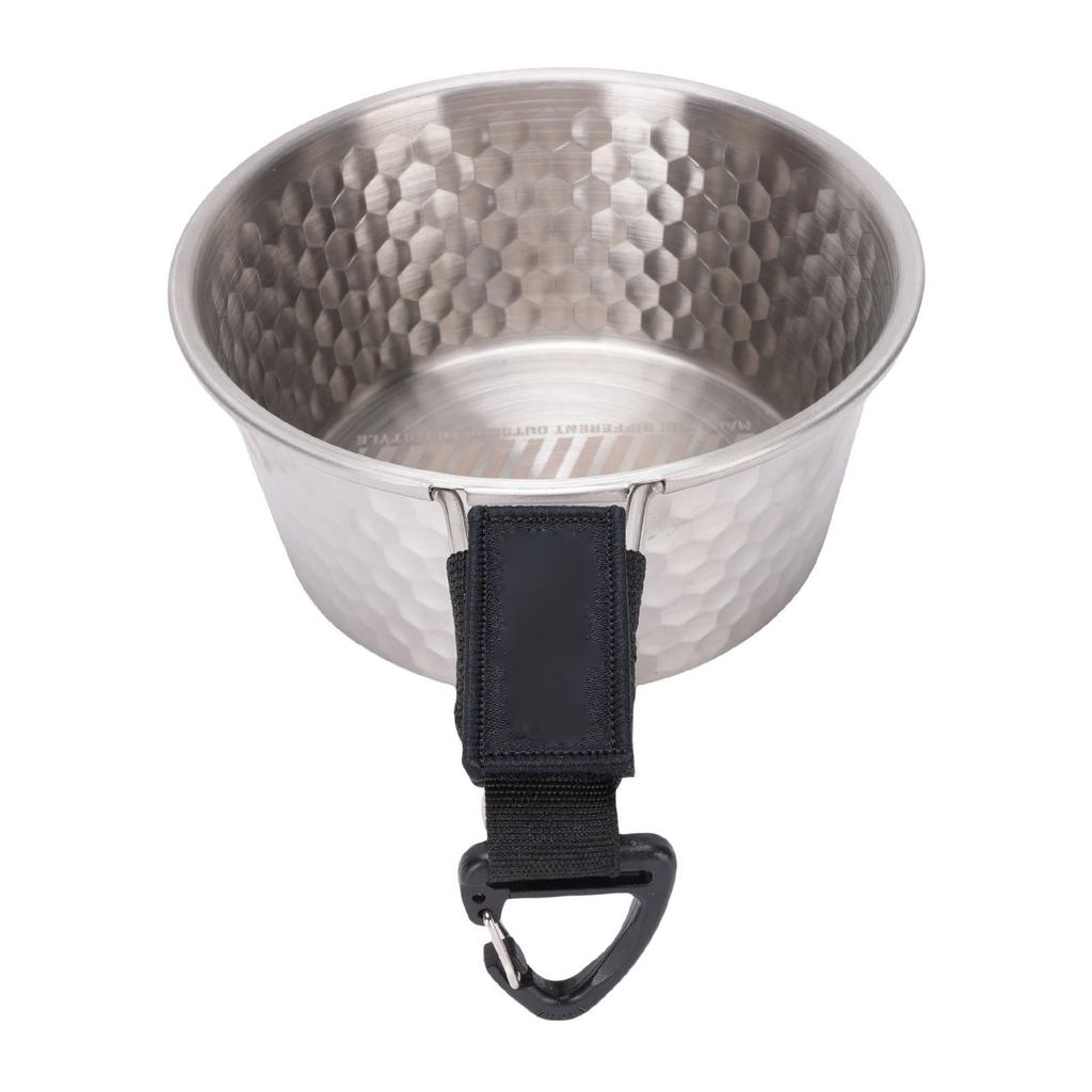 Camping Bowl with Handle 304 Stainless Steel Portable Outdoor Rice Bowl Camping Tableware for RV