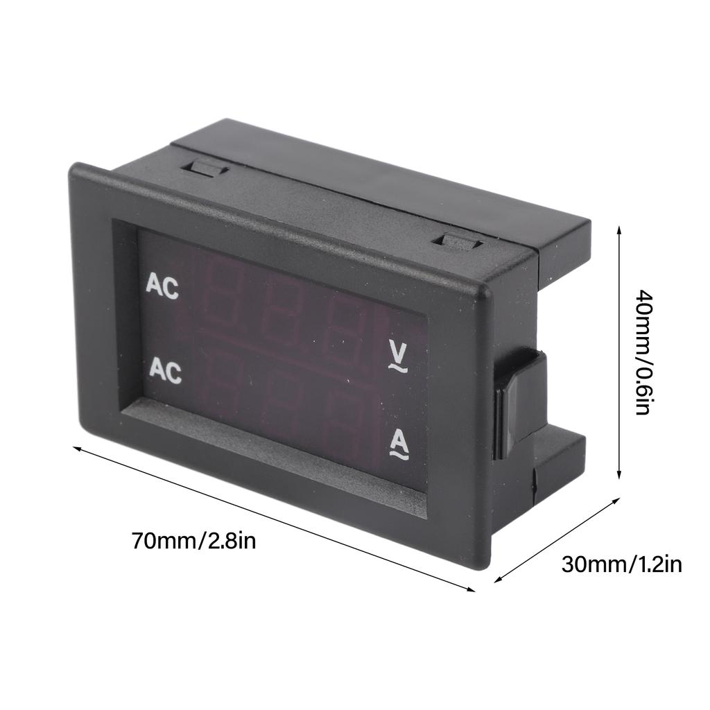 LED Digital Display AC 100.300V Voltmeter 0-100A   Meter(Red Red)