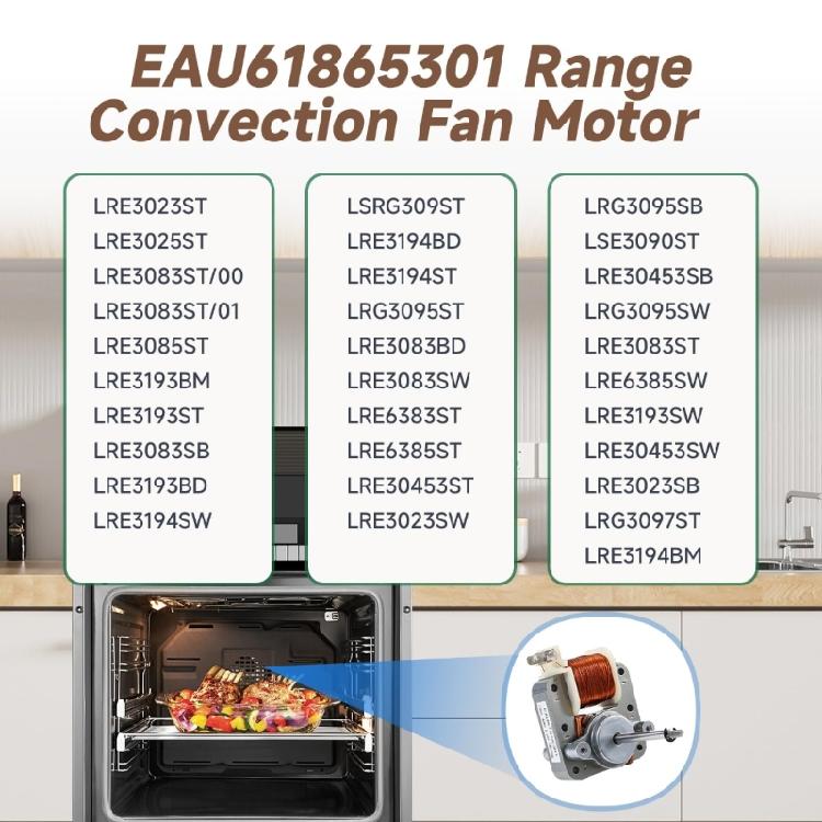 Moteur de ventilateur de convection économe en énergie pour four de cuisinière EAU61865301 Moteur de ventilateur de refroidissement Pièces de rechange pour four à micro-ondes