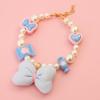 Faux Pearl Pet Collar Adjustable Cat Necklace with Candy Bow Decor for Puppy Kitten Wedding Party Accessories