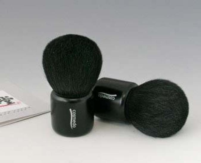 Kumano Makeup Sminkekost med Ekorndesign og Soppdesign Kinnsopp Kabuki Laget i Matt Svart Kost, Takumis Kost, Cosmedo, (Ansikt