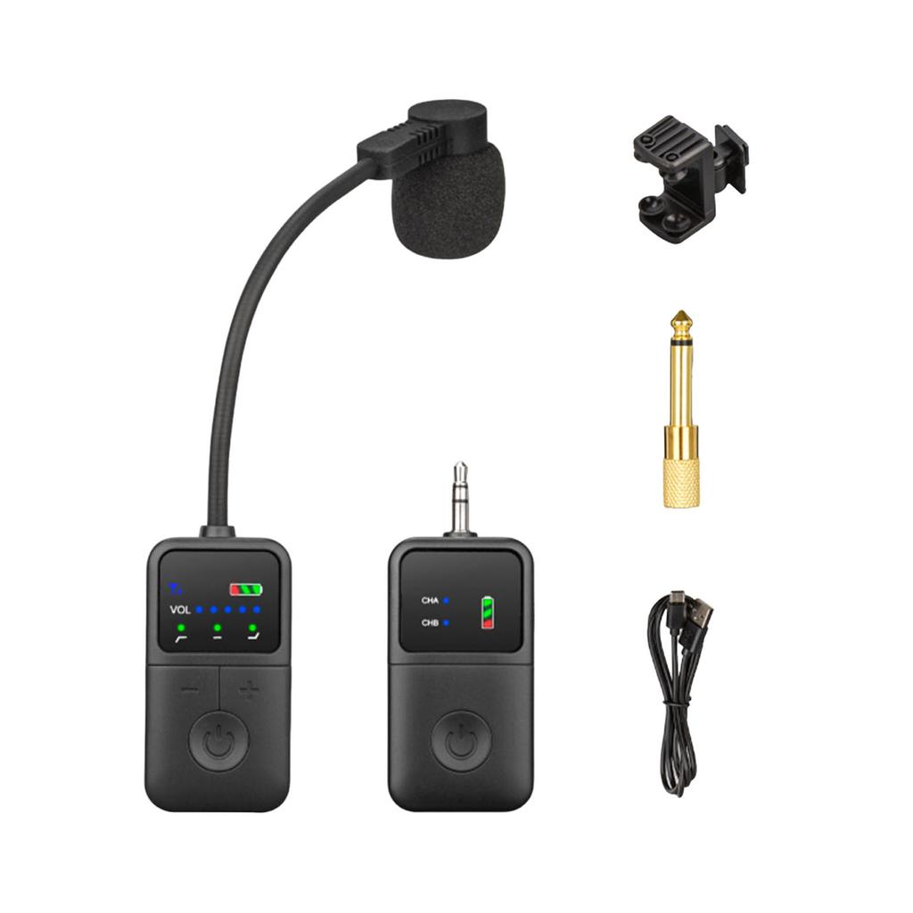 Instrument Microphone Rechargeable Adjustable Clip-On Pickup Violin Performance Wireless Microphone for Live Stage Performances