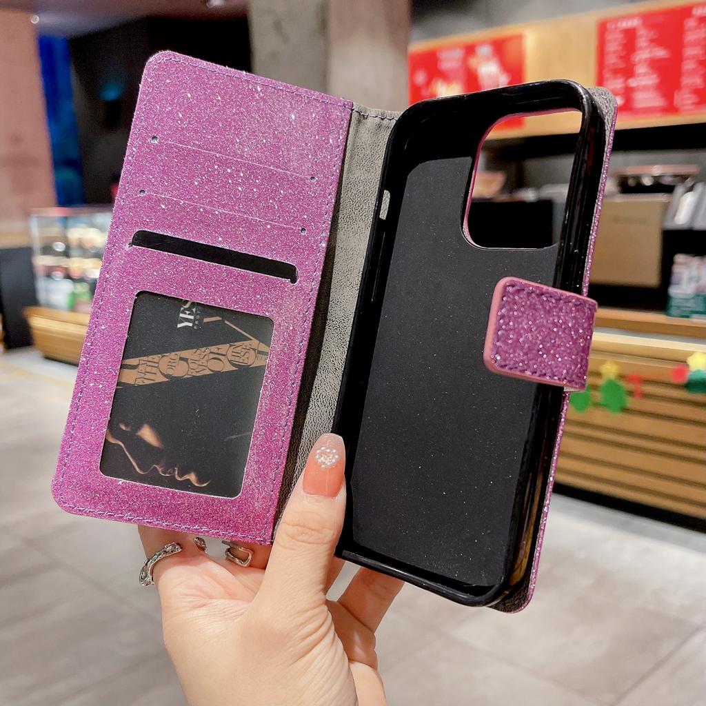 Bling Crystal Diamond Strass Portemonnaie Hülle für Iphone 14 Pro Max 13 12 11 Xr Xs X 7 8 Plus Se 2022 Karten Solt Glitzer Hülle