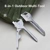 New 8-in-1 Outdoor Multi-Tool Foldable Stainless Steel Keychain Tool Portable Survival Tool Beer Bottle Opener Screwdriver Etc.