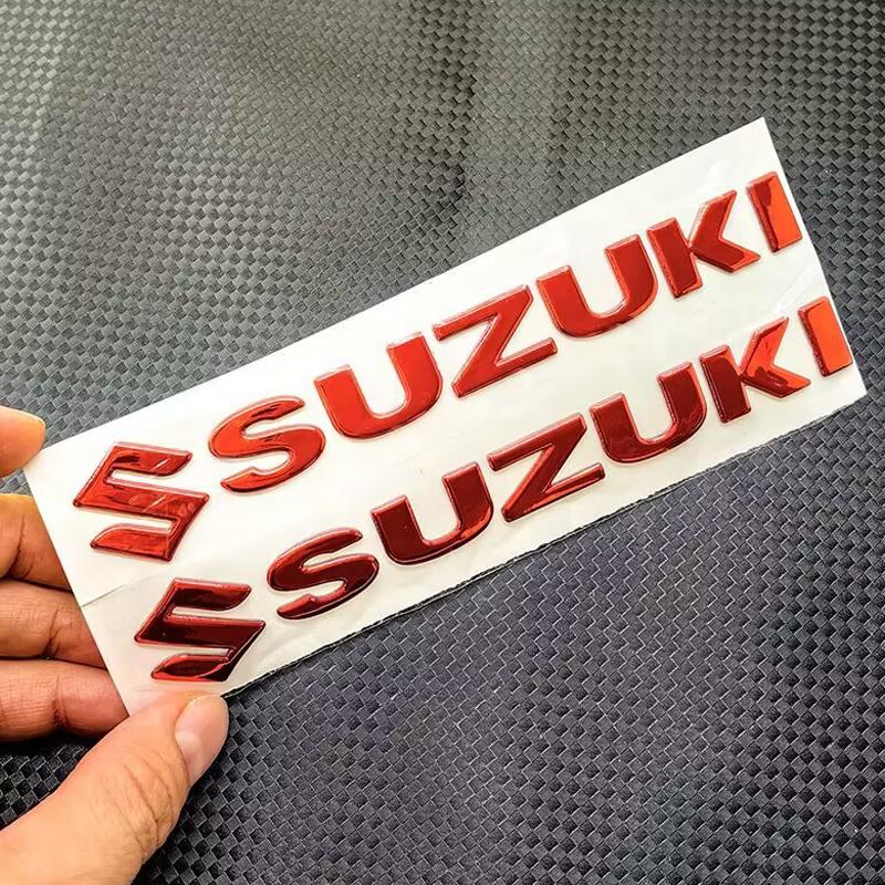 2pcs For Suzuki Stickers GSXR1000 GSR600 GSXS1000 Accessories 3D Tank Decal Logo Emblem Gold Silver Black Red Motorcycle Sticker