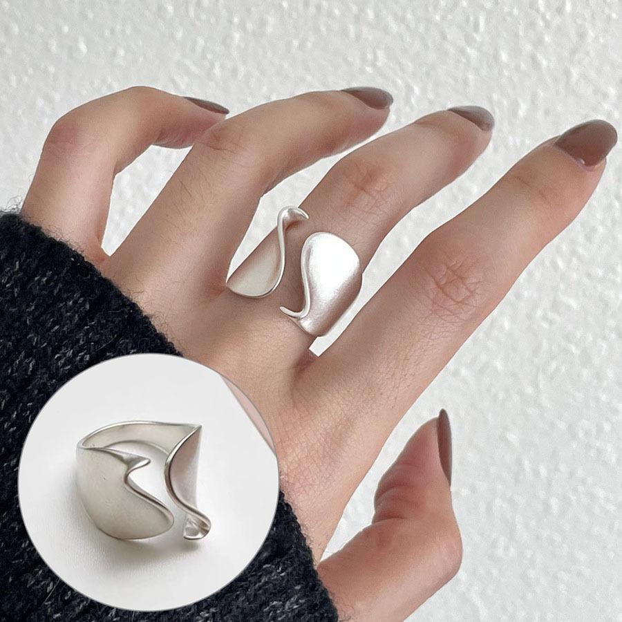 Meier Matte Frosted Wide Band Ring - Women's Fashionable and Versatile Open Ring
