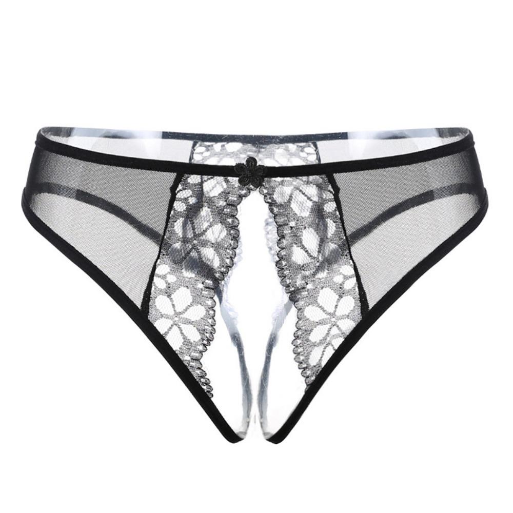 Sexy Underwear Sexy T-shaped Open Panties Thong Women's Lace Sao Low Waist Hot Open Crotch Temptation Transparent