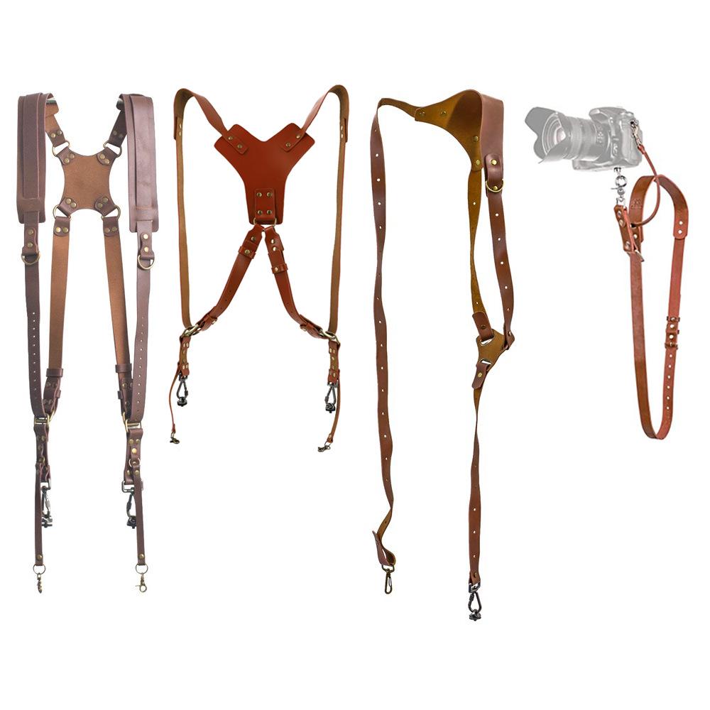 Verstellbarer Anti-Drop Rindsleder Kamera Schultergurt