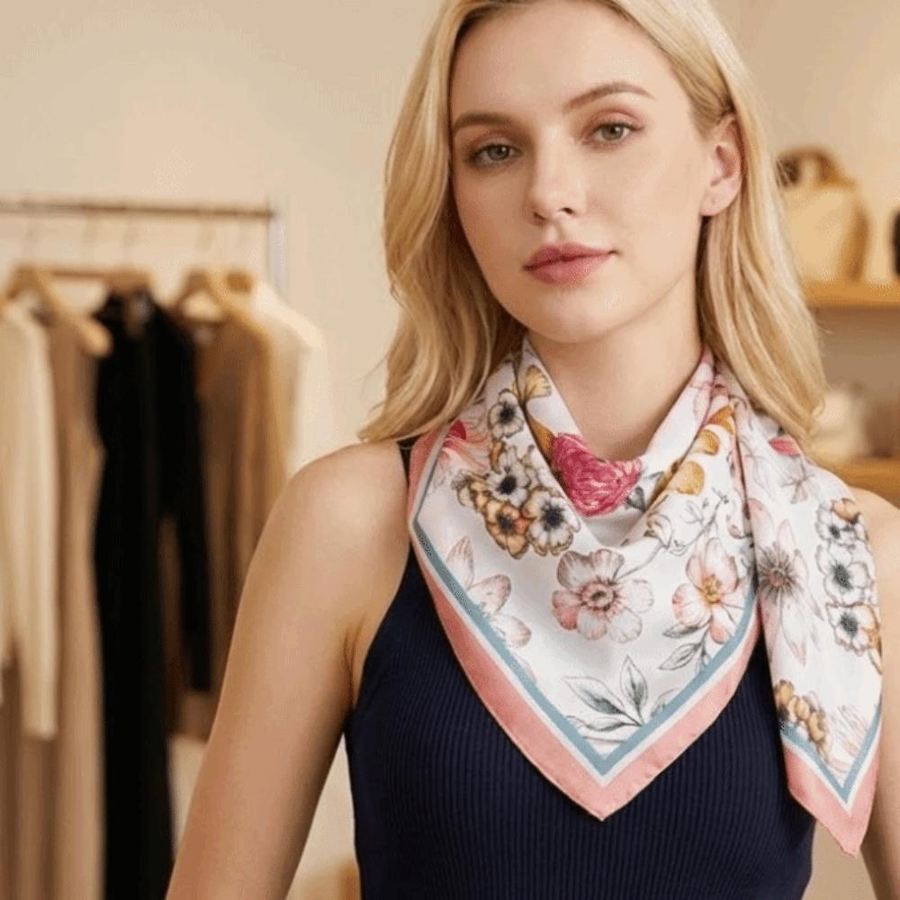 Soft Square Silk Scarf Luxury Neckerchief Scarf Fashion Bandana Scarf Beach