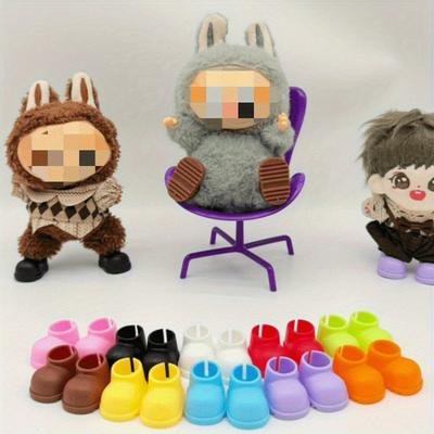 [Apenas Sapatos] Compatível Com Sapatos Labubu Primeira, Segunda e Terceira Gerações 17CM Sapatos de Substituição Labubu Acessórios para Carro Bolsa