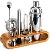 Mixology Bartender Kit 10-Piece Bar Tool Set with Bamboo Stand Martini Cocktail Shaker Set for a Perfect Drink Mixing Experience