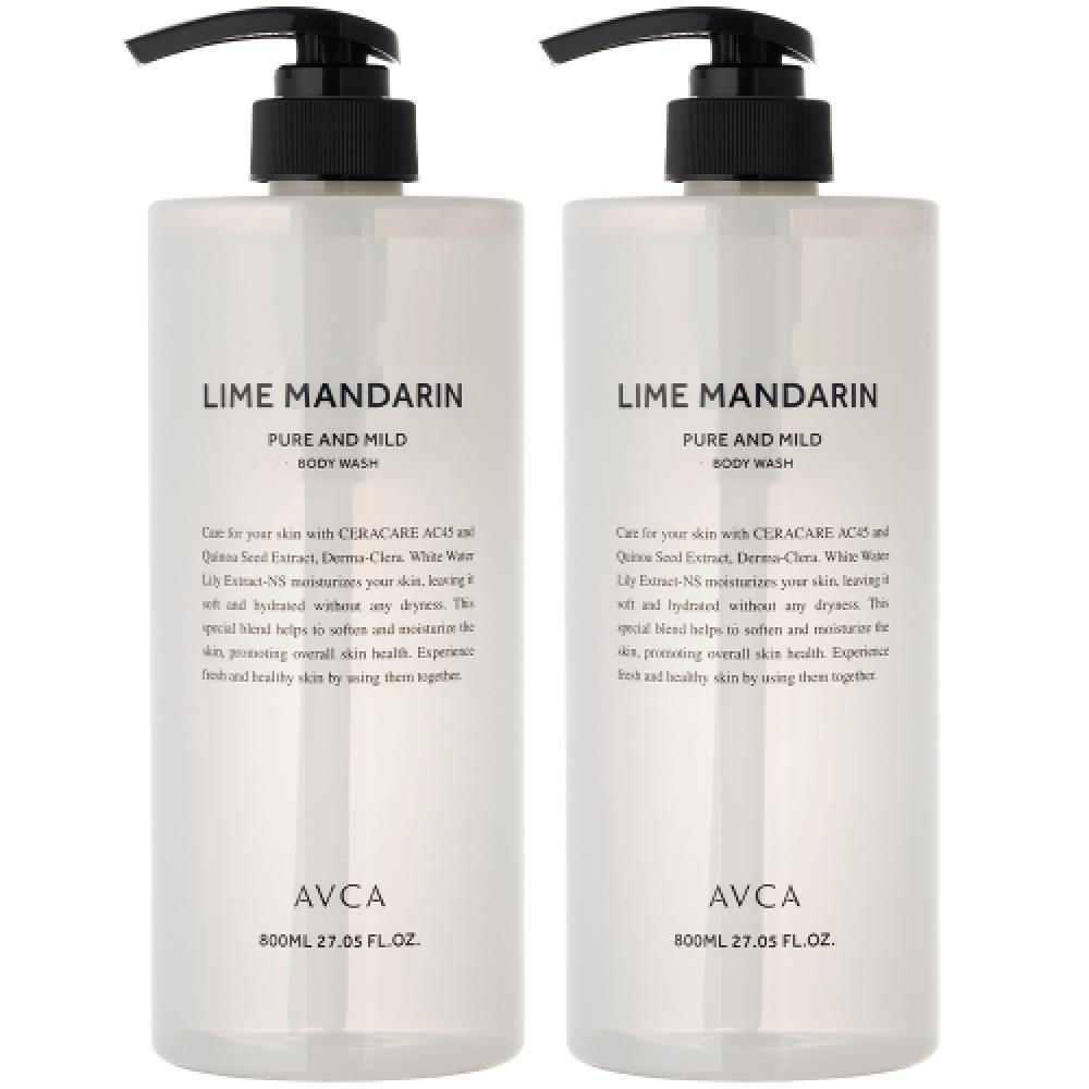 Avca Pure Mild Large Volume Body Wash Lime Mandarin 800ml 2 NONE
