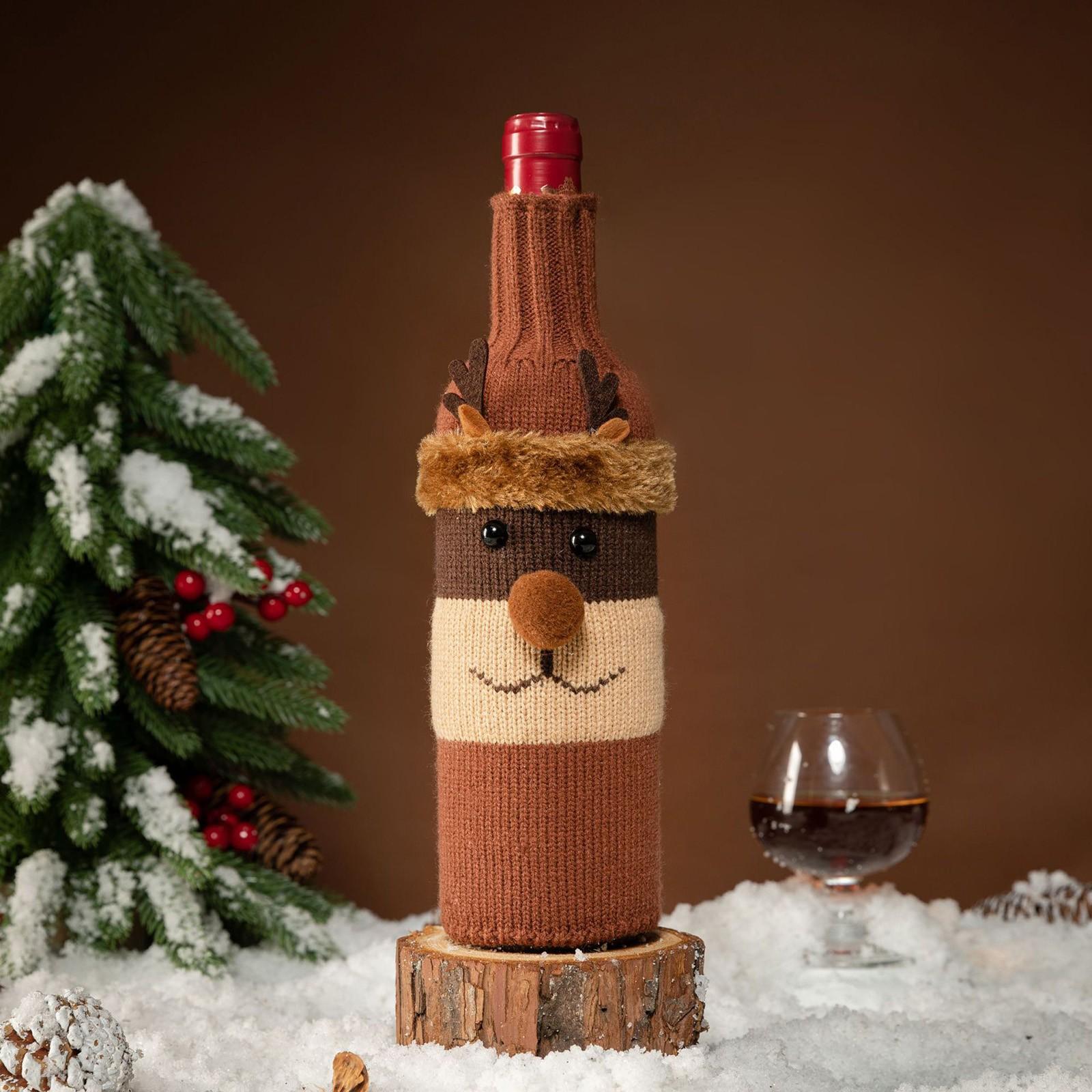 

Christmas Decorations Red Wine Set Dress Up Christmas Wine Bag Christmas Decors Party Holiday Home Decors