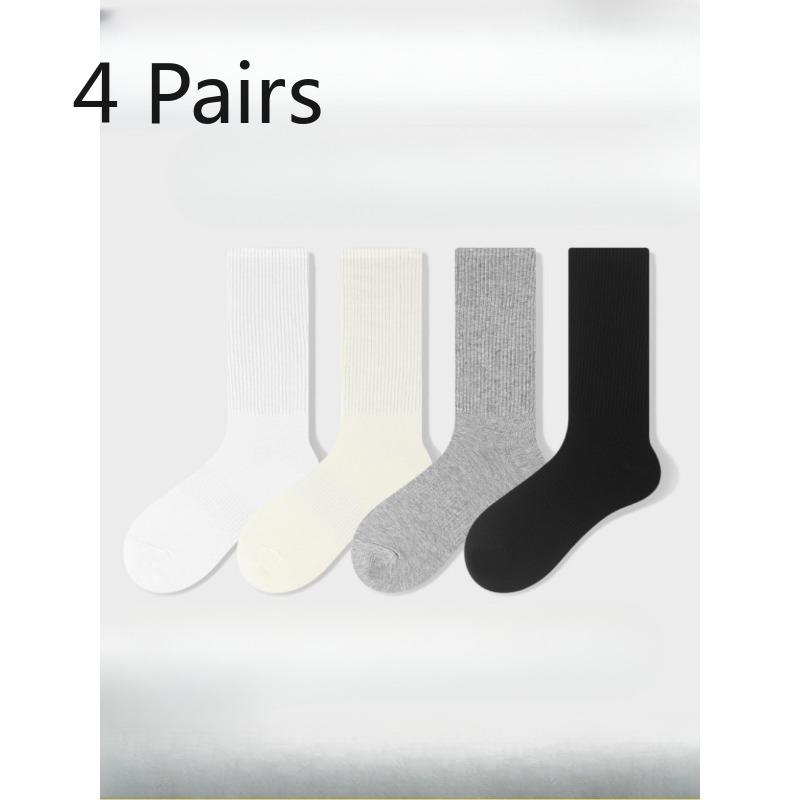 4 Paar Damen Frühling und Sommer Neue Mode Sport Freizeit Reine Farbe Deodorant Feuchtigkeitstransport In der Röhre Socken