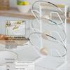 Three-Tier Japanese-Style White Iron Pot Lid Rack with Water Tray