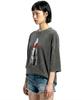REBRENNER Dtf Lipstick Pigment Short Sleeve T-Shirt Blue