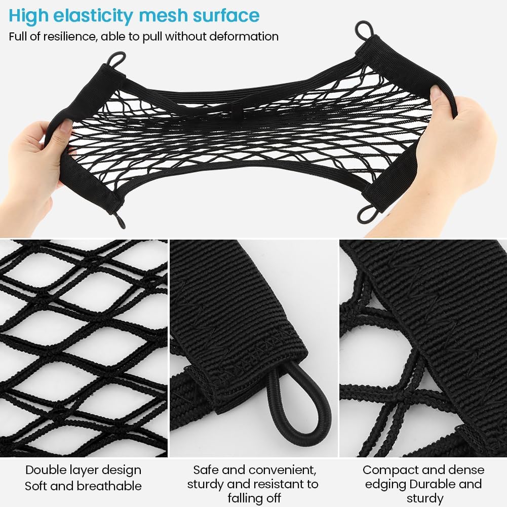 2pcs Universal Small Cargo Net, Elastic Car Organizer Net Pocket RV Netting Pouch Bag, for Trunk RV Boat Storage Mesh Pocket Nets Home Auto Cargo