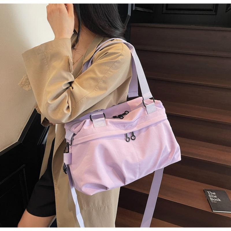 Canvas bag women's large-capacity new autumn and winter versatile simple messenger bag college student commuter tote bag
