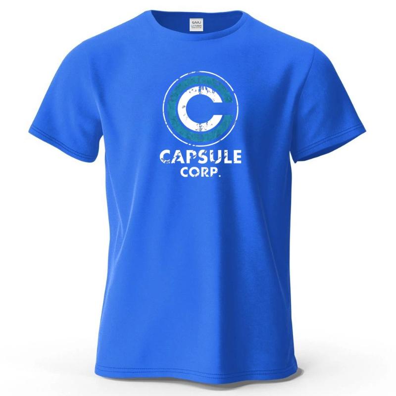 Capsule Corp Cotton Funny Printing Japan Anime Men T Shirt Tee Summer Streetwear Tops Fashion Brand Tshirt Clothing