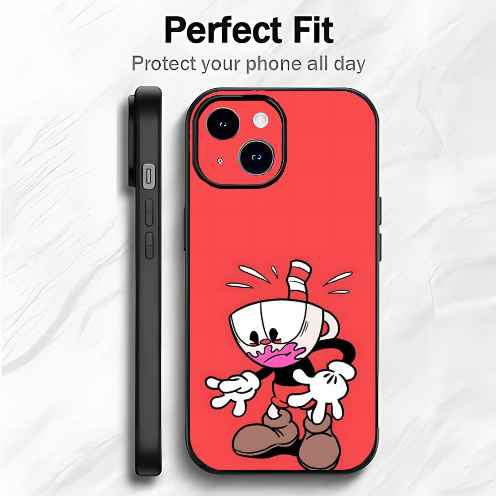 Cute American Cartoon C-Cuphead Phone Case Phone Case Soft Packaging Lightweight For iPhone17 16 15 14 13ProMax