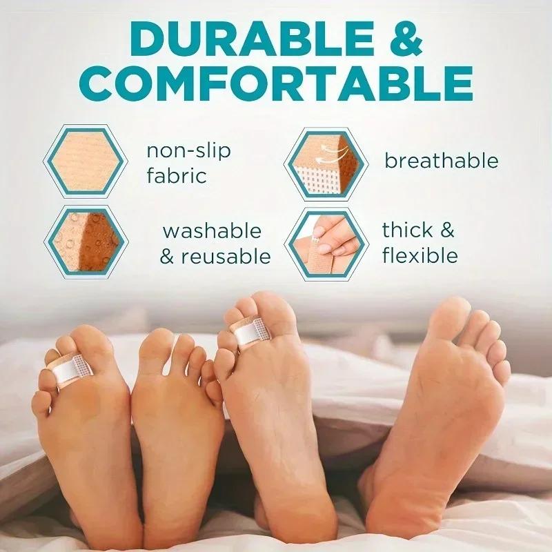 Reusable Hammer Toe Straightener, Toe Splints Cushions Bandages, For Correcting Crooked & Overlapping Toes Protector