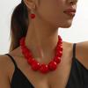 3 pcs/set Exaggerated Jewelry Set Gradient Size Drop Earrings Necklace Earrings Set  Women