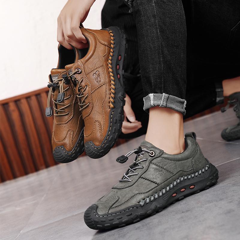 Mens Moccasin Shoes Retro Cow Leather Shoes Men Loafers Handmade Casual Leather Shoes Moccasins Men Flats Shoes