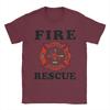 Red Fire DepartUnisext Badge Cotton T Shirt For Couple Summer Firefighter Vintage T Shirts Fashion Tee Shirt Oversize Pattern Tops