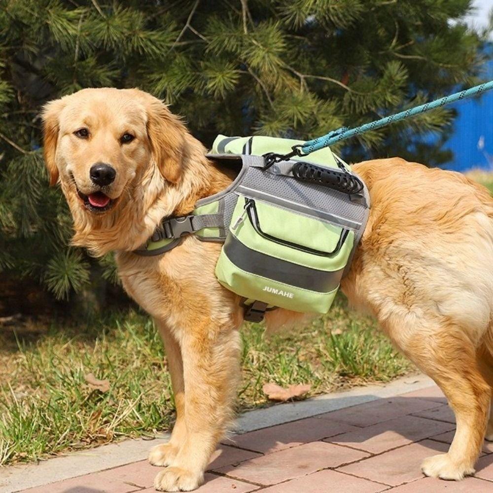 Large Capacity Dog Training Backpack Reflective Dog Harness Saddlebag Dog Snack Bag  Pet Supplies