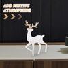 6Pcs Christmas Reindeer Decorations Adorable Elk Statues Plastic Xmas Standing Deer Ornaments Party Tabletop Holiday Decor