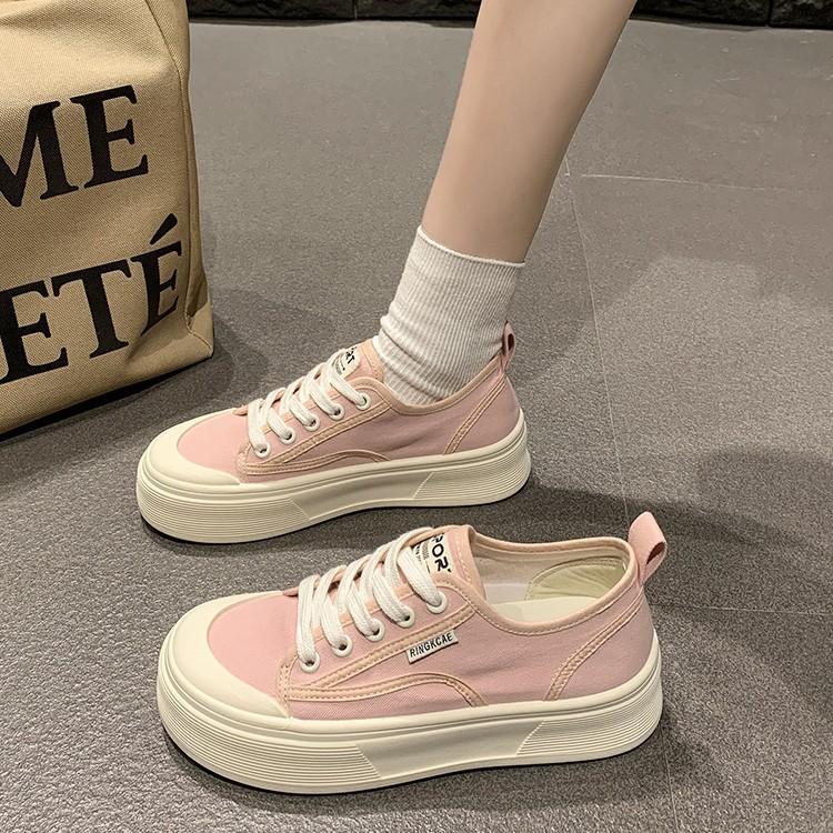 Platform canvas shoes women's 2025 summer new yellow lightweight retro breathable heightening student leisure sports board shoes