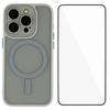 For iPhone 15 Pro Max Case Compatible with MagSafe WANLONFENG QB Series PC TPU Phone Cover with Screen Film