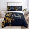 Christmas Series Quilt Cover Pillowcase Digital Printing Three-Piece Set, Bedding